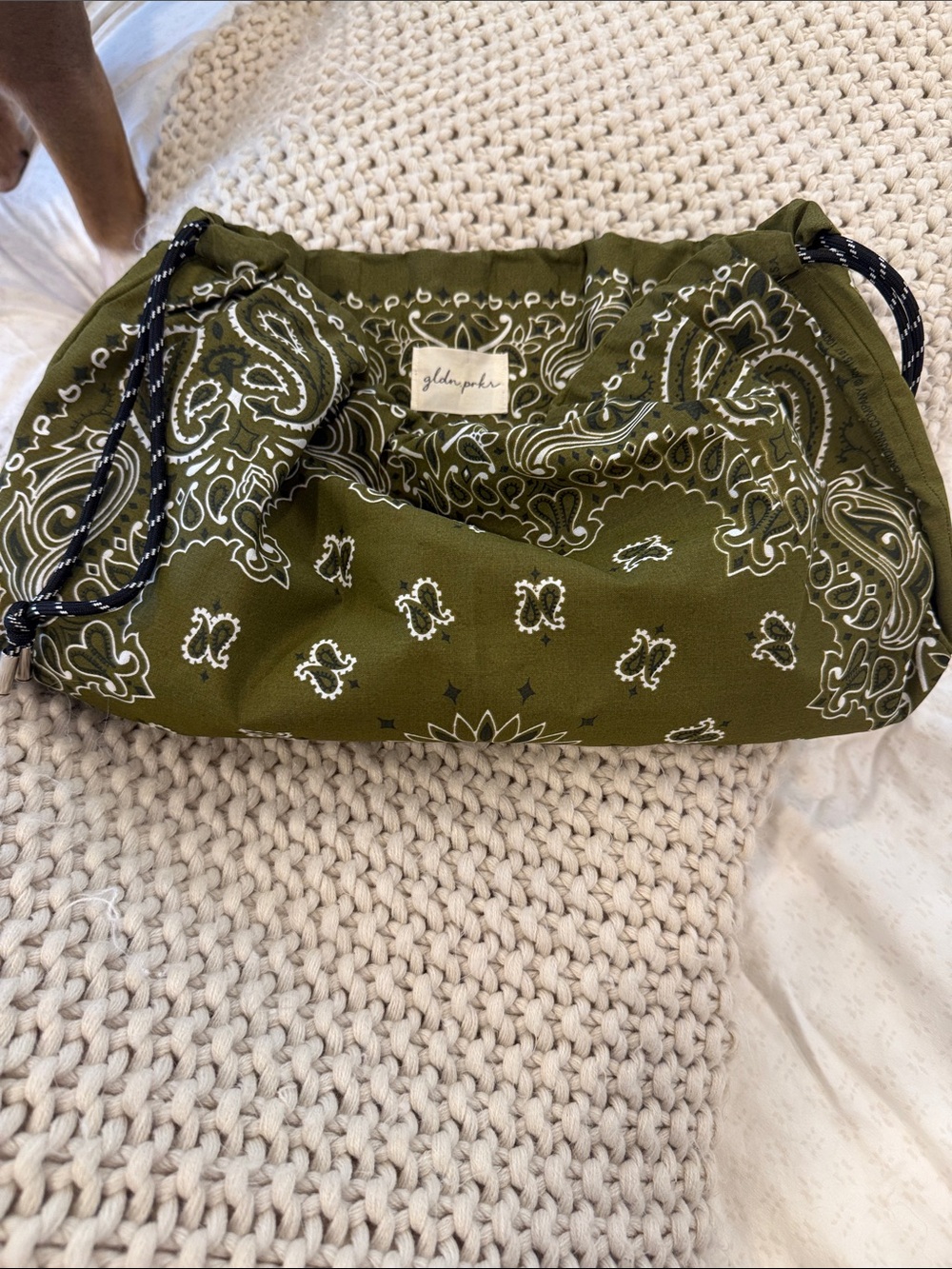 Olive Bandana-Print Shoulder Bag